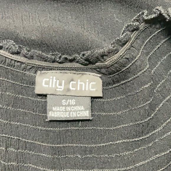 City Chic Black Rouched Dress On / Off Shoulder Cover Up - Picture 3 of 7